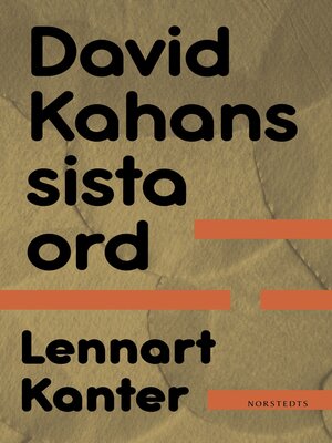 cover image of David Kahans sista ord